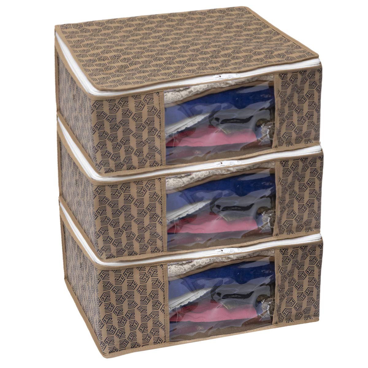 Homestrap Set of 6 Non-Woven Printed Saree Cover Cloth Storage